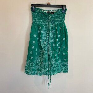 Raviya Bandanna Top Green Y2K Medium Lightweight 2000s Strapless Stretch